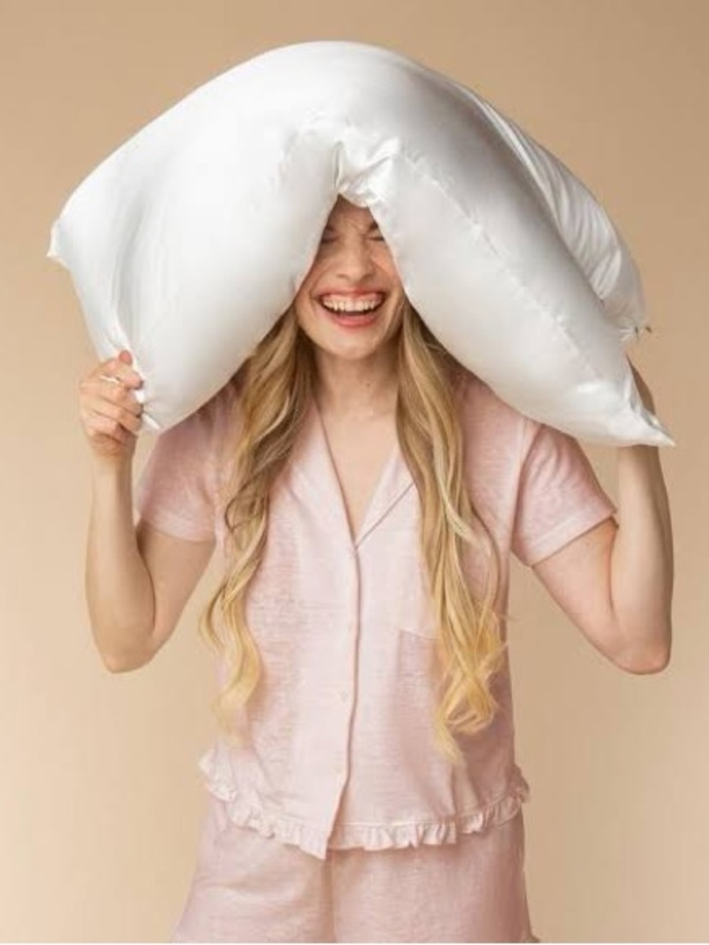 Kitsch Satin Standard Pillowcase Ivory - Picture 2 of 5